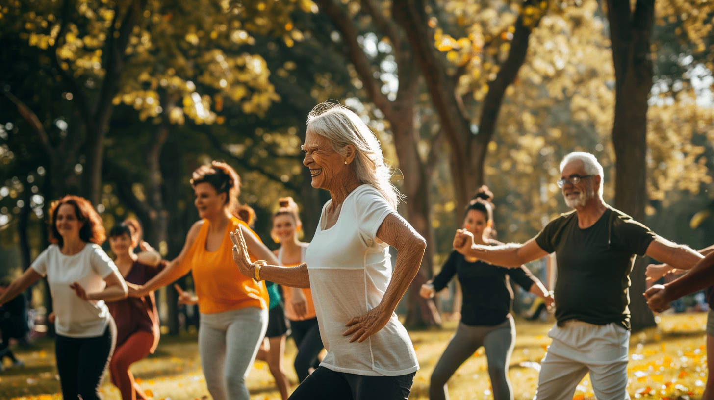 Активні люди різного віку займаються фітнесом
